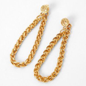 🌬️ Gold 2" Double Chain Drop Earrings
